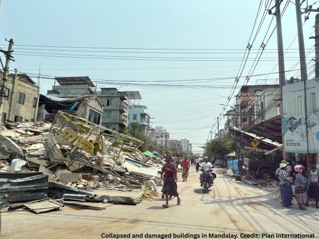 collapsed buildings