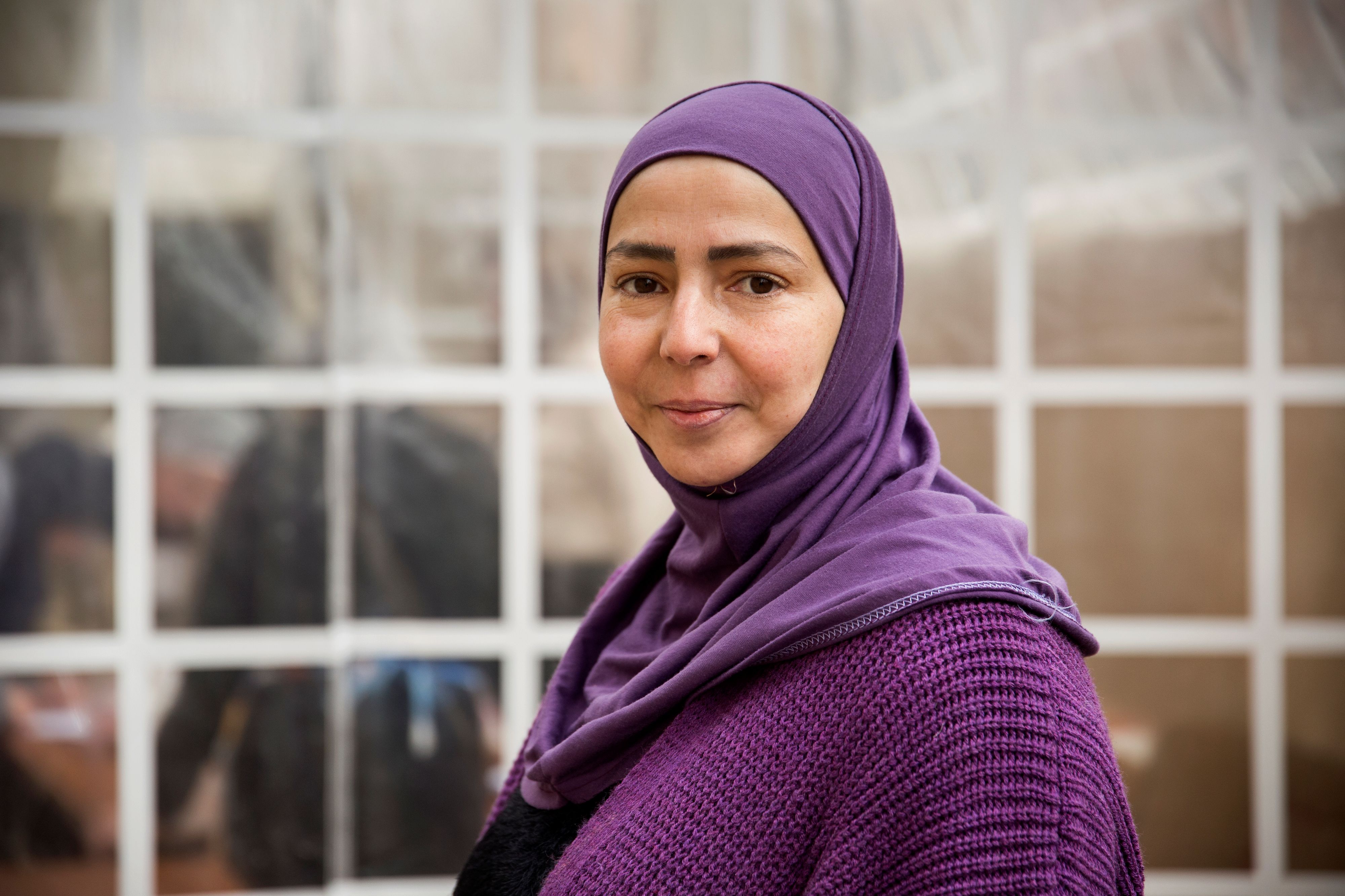 Lebanese woman looking at camera